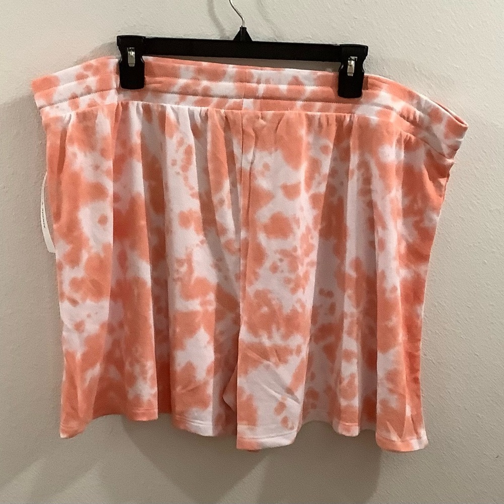 Women's Tie-Dye Shorts in Orange and White - Picture 3 of 4